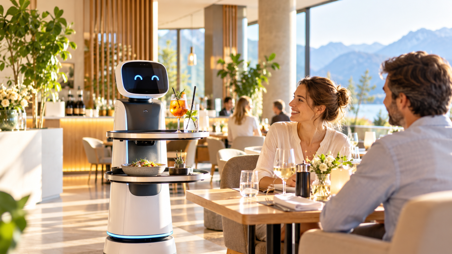 Roboter bringt das Essen 