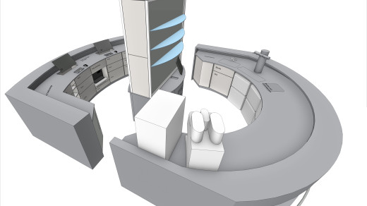 Technische Zeichnung Bar Rezeption 3D